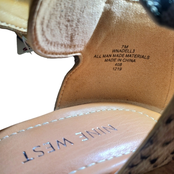 Nine West Adell Snake Espadrille Sandal Wedge Heel Size 7 M - Picture 8 of 12